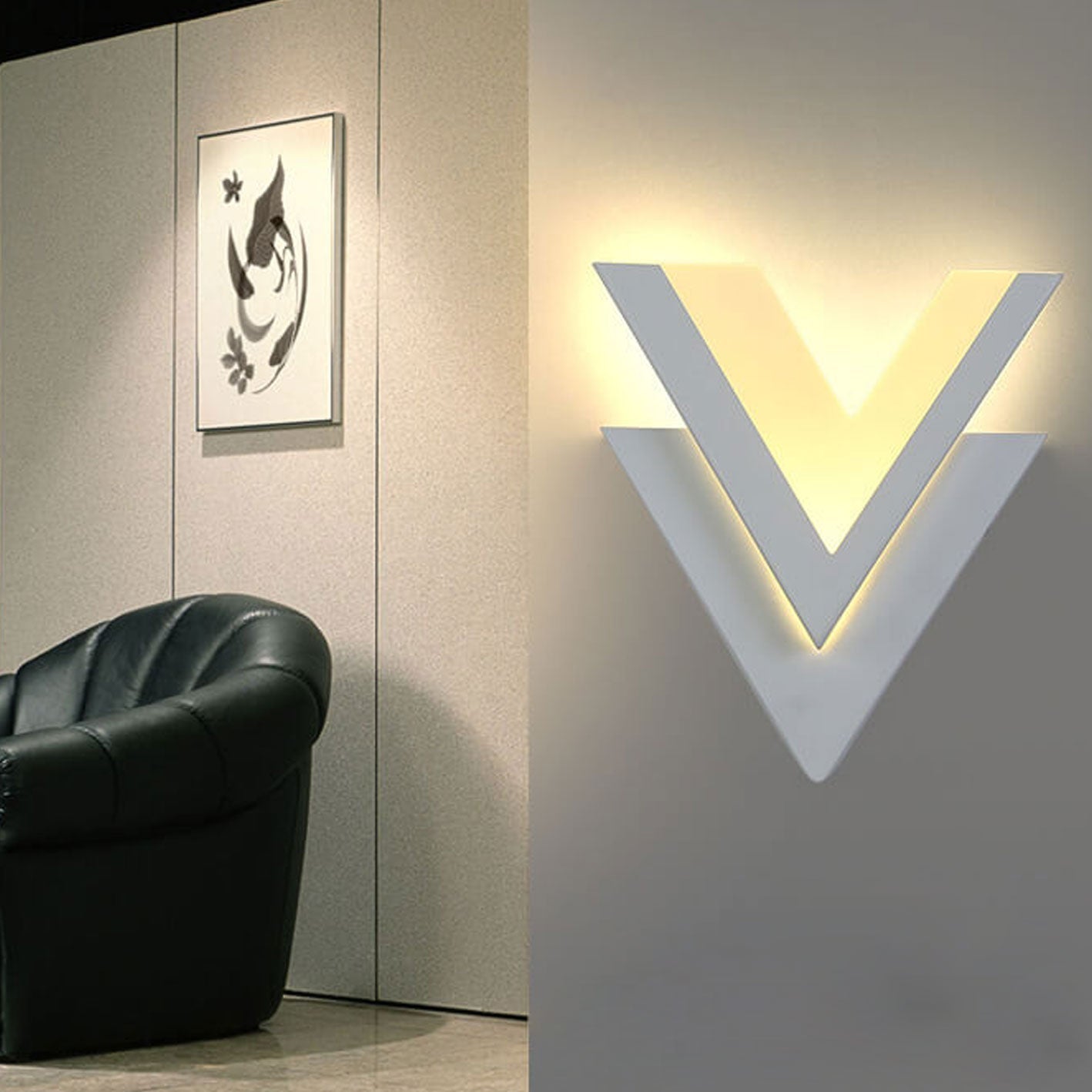 Lámpara de pared LED minimalista en forma de V