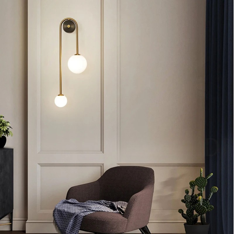AuroraGlass Wall Lamp - Modern LED Lamp for Bedroom and Living Room