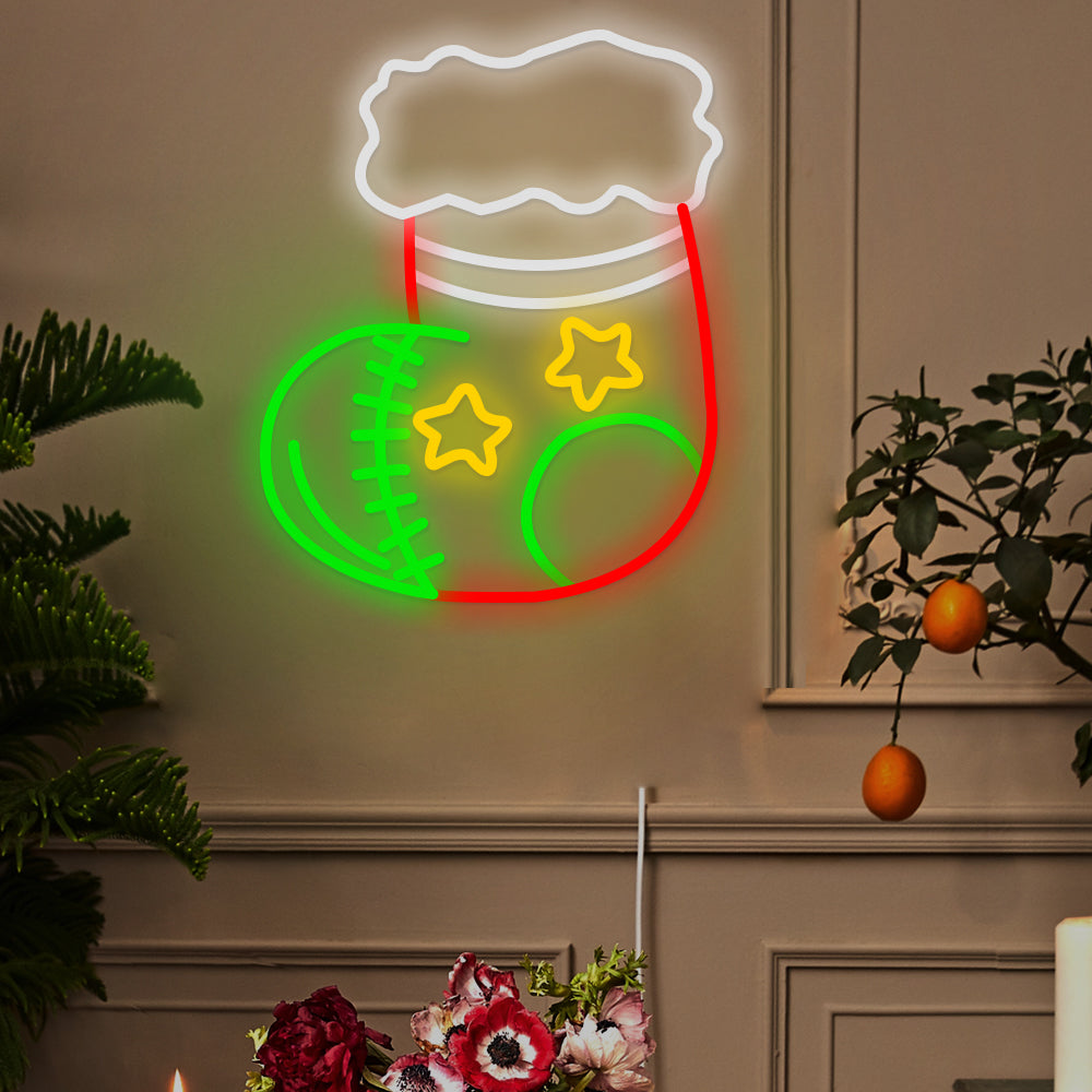 Calza di Natale Decorazione Lampada LED Neon