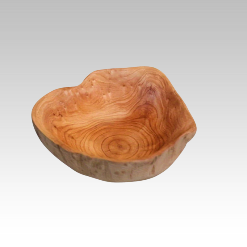 OctaWood-Fruitkom - Tigela Octogonal Maciça de Madeira para Casa e Restaurante