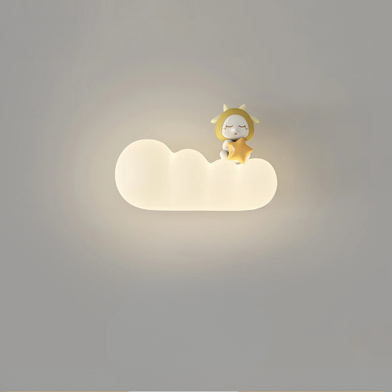 KinderDroom - Candeeiro de Parede para Quarto de Criança com Design de Animais de Banda Desenhada LED