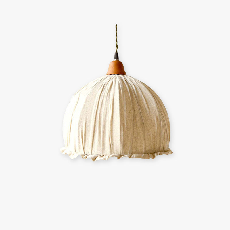 EcoLume - Lampada a sospensione LED scandinava in tessuto beige