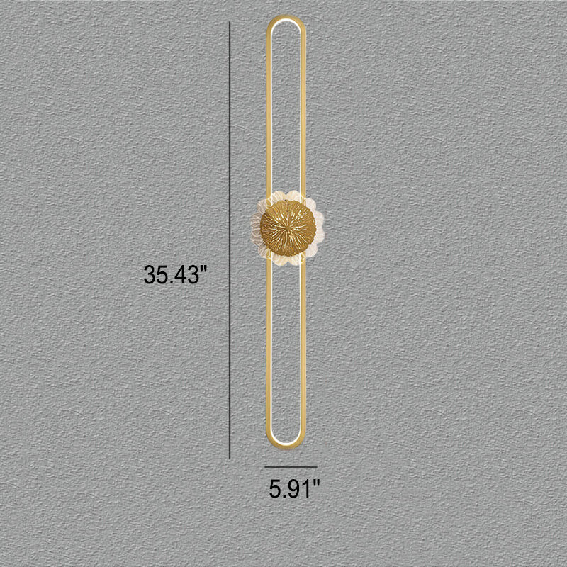 Lampada da parete LED industriale minimalista con anello in rame