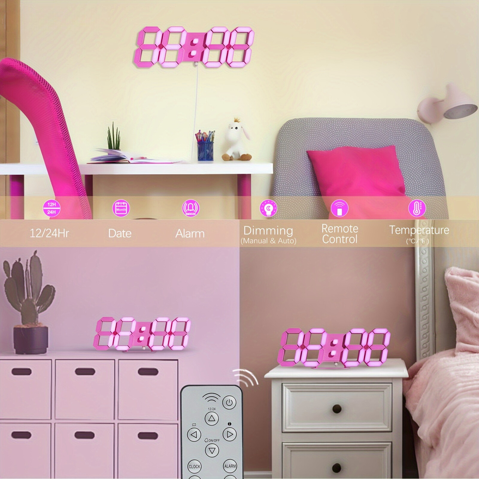 LuxTime - Sveglia Digitale LED Moderna con Funzione Dimmer