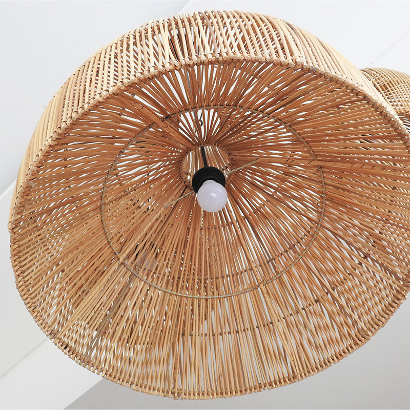 Boho Wicker Lampshades Handwoven Kitchen Island Pendant Lamp