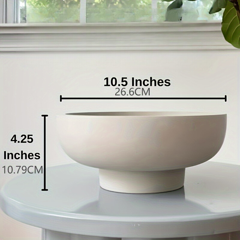 StonePedestal - Large Concrete Base Bowl for Kitchen & Hallway Table