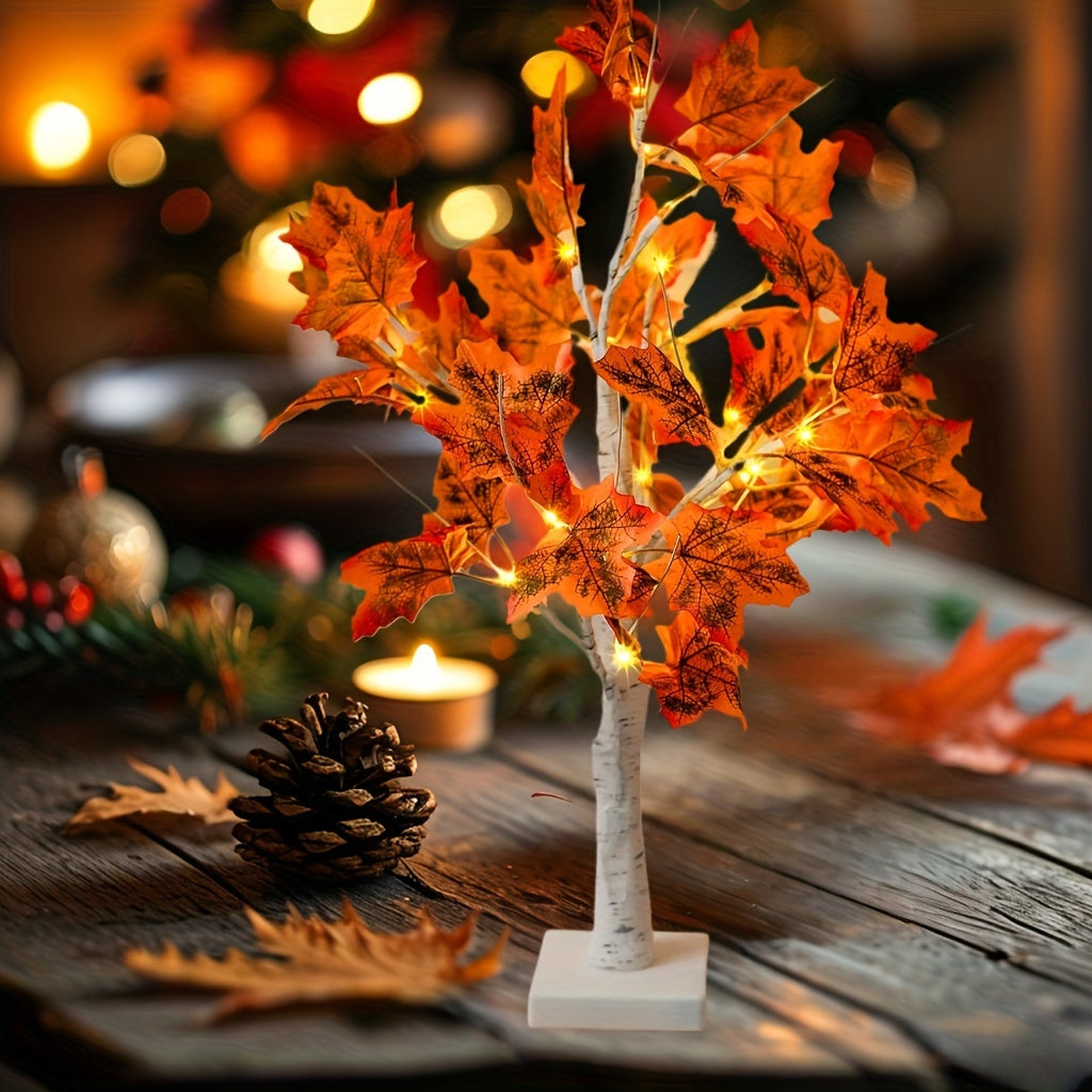 MapleGlow - Albero di acero illuminato a LED, 24 LED, decorazione da tavolo alimentata via USB