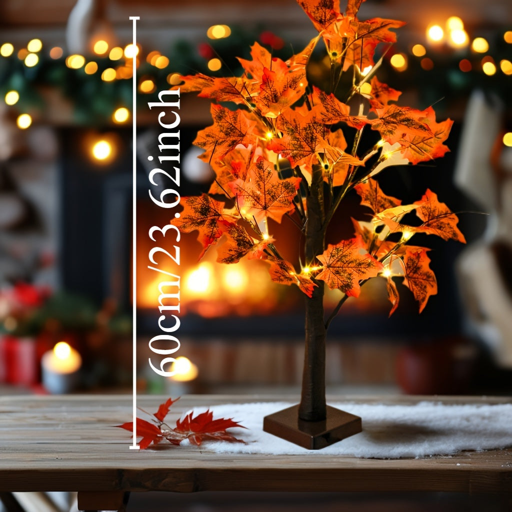 MapleGlow - Albero di acero illuminato a LED, 24 LED, decorazione da tavolo alimentata via USB