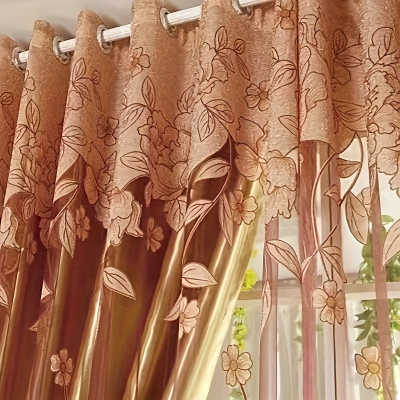 Cortina Opaca de Estilo Europeo - Jacquard de Doble Capa para Dormitorio y Sala de Estar