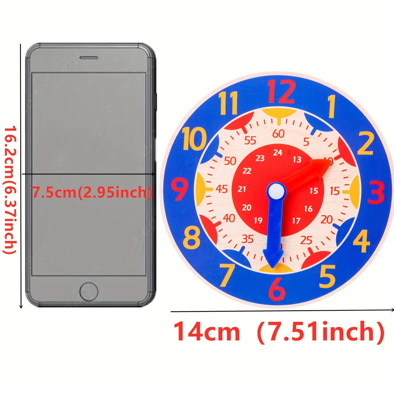 Orologio Educativo in Legno - Orologio Giocattolo per Bambini per Imparare l'Ora, Perfetto per Regali di Natale e Halloween