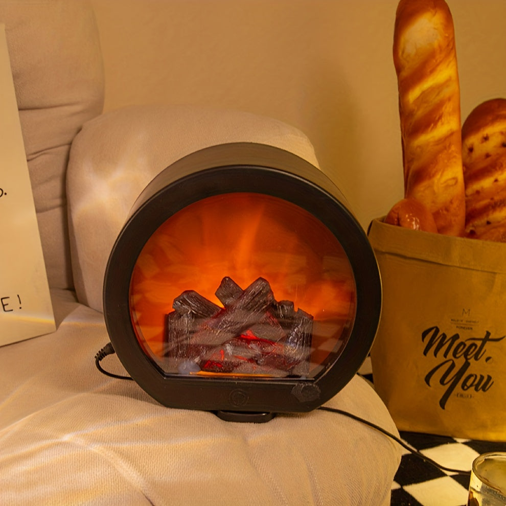 FlameGlow - Simulated Charcoal Flame Lamp with Retro Style Decoration