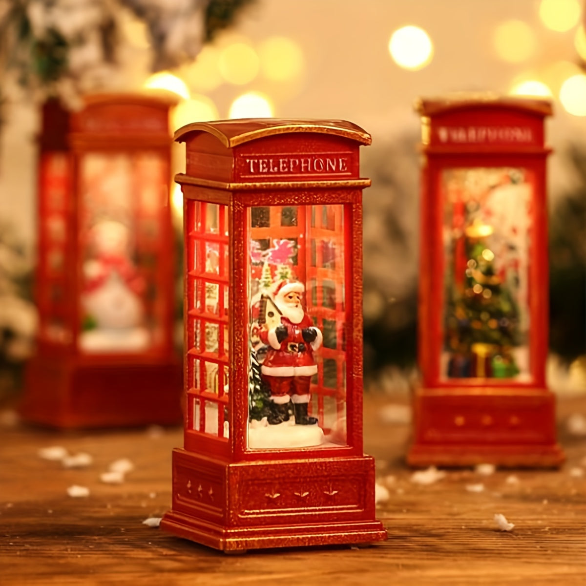 Christmas Phone - Decorative Christmas Phone Booth with Light