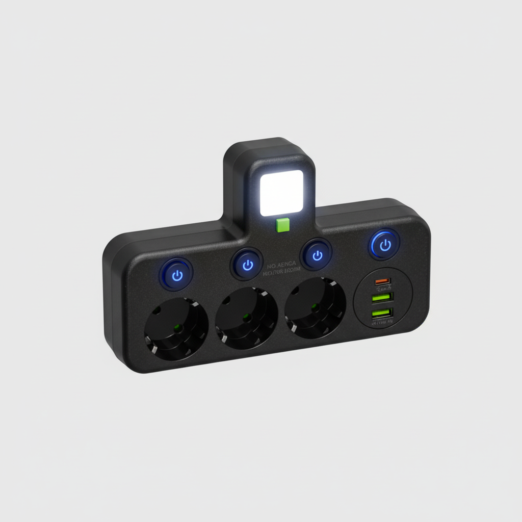 Smart Power Strip USB Night Light Home Office