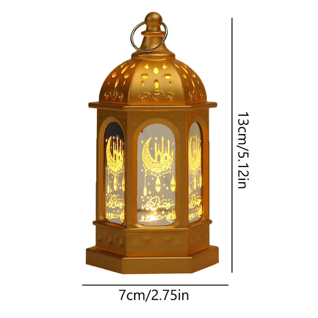 RamadanGlow - Lanterna LED per Ramadan – Lampada Decorativa Vintage con Luce Calda
