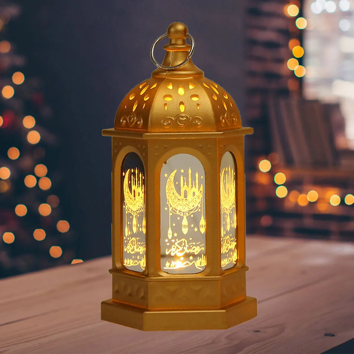 RamadanGlow - Lanterna LED per Ramadan – Lampada Decorativa Vintage con Luce Calda