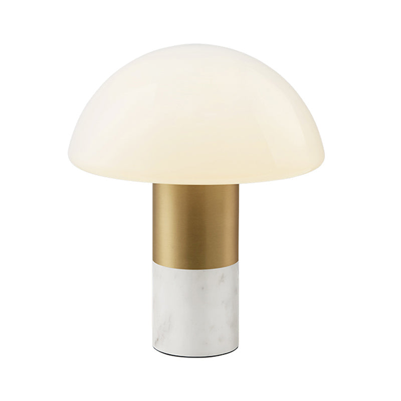 DomeGlow - Lampada da tavolo moderna con paralume in vetro opalino