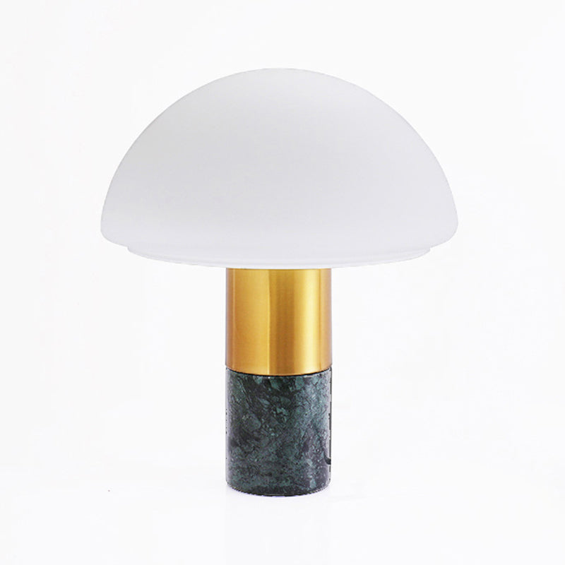 DomeGlow - Lampada da tavolo moderna con paralume in vetro opalino