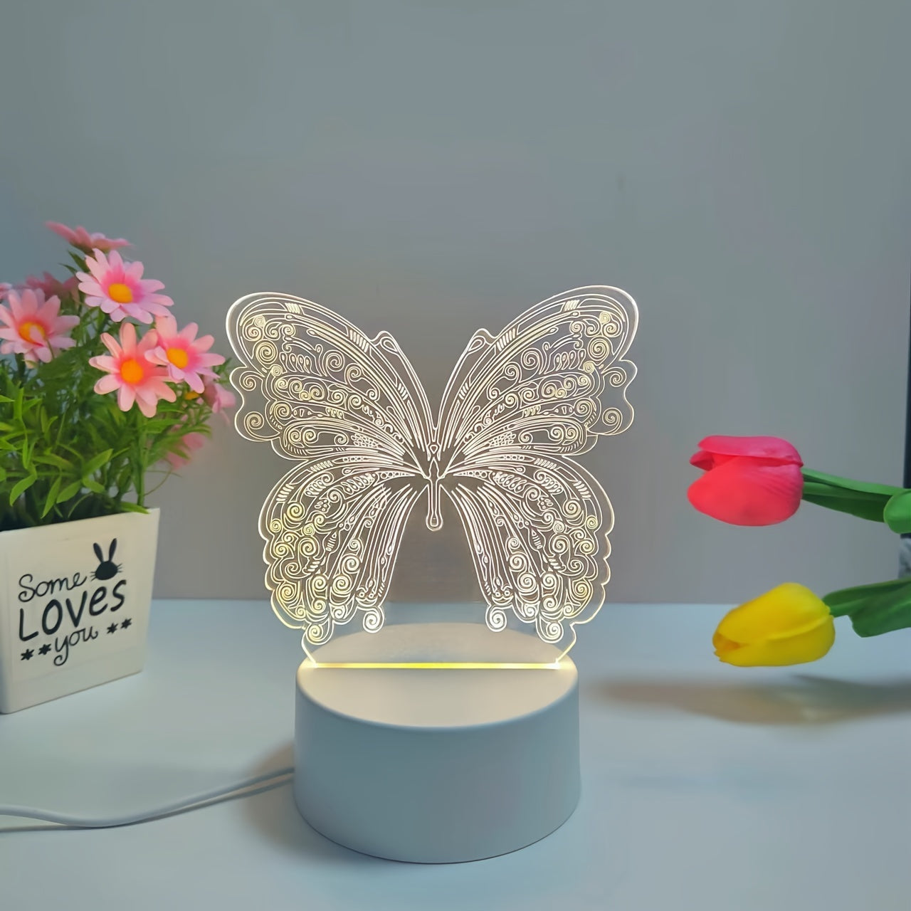 ButterflyGlow - 3D LED Night Lamp with Geometric Design