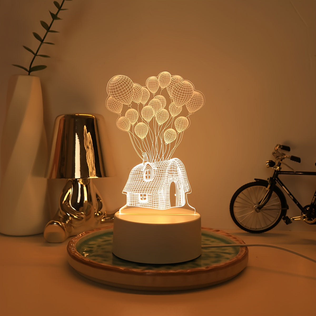 LumiBalloon - Lampada Notturna 3D a LED a Forma di Palloncino Alimentata via USB