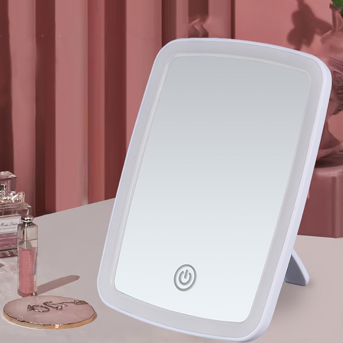 Specchio per trucco LED con sensore touch - 3 modalità di illuminazione a colori, luminosità regolabile, pieghevole e ricaricabile