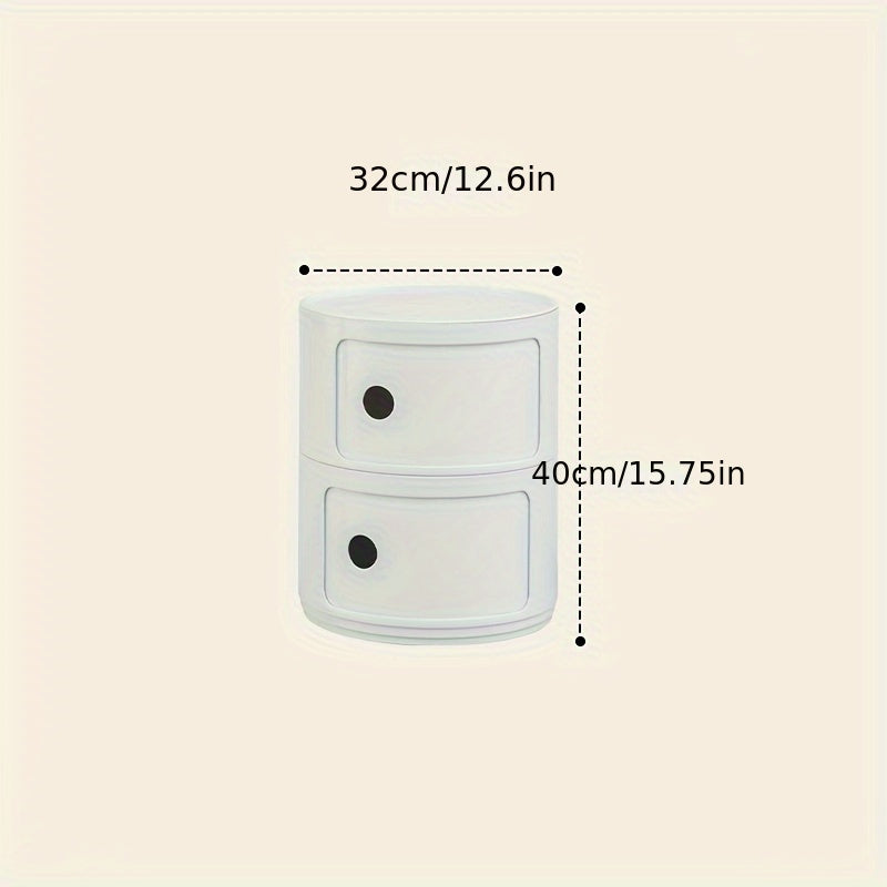 Mesa de Cabeceira Redonda – Móvel de Arrumação Branco