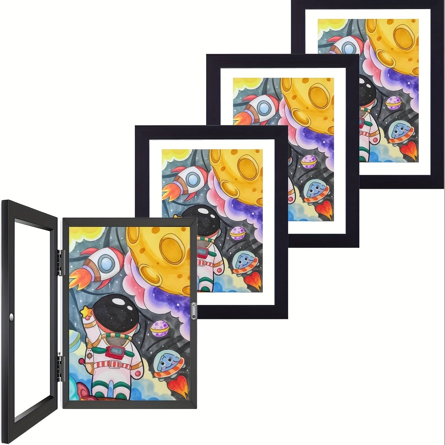 1 piece Children's Art Photo Frame - A4 Front Opening Frame for School Art, Flip Frame for Paintings and Projects