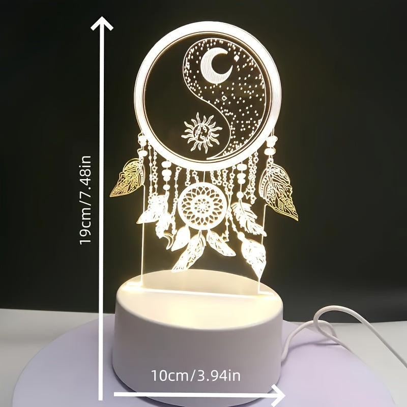 DreamCatcherGlow - 3D LED Night Light with USB Power Supply
