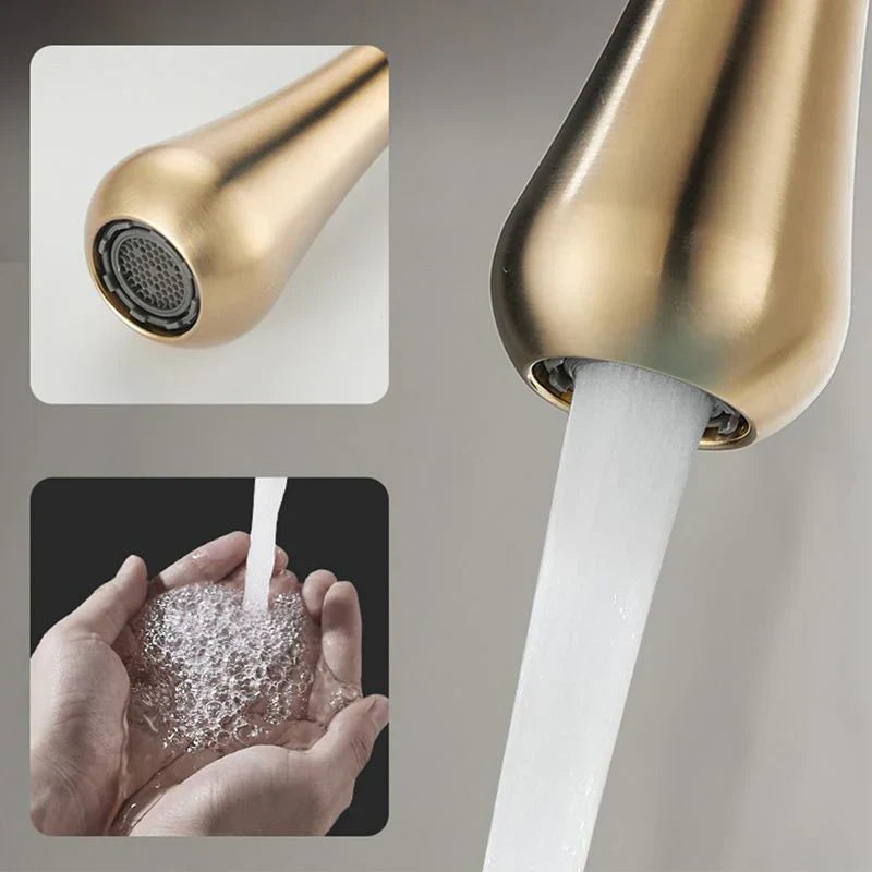 Grifo de lavabo estilo Druppels para baño, giratorio, grifo de cascada