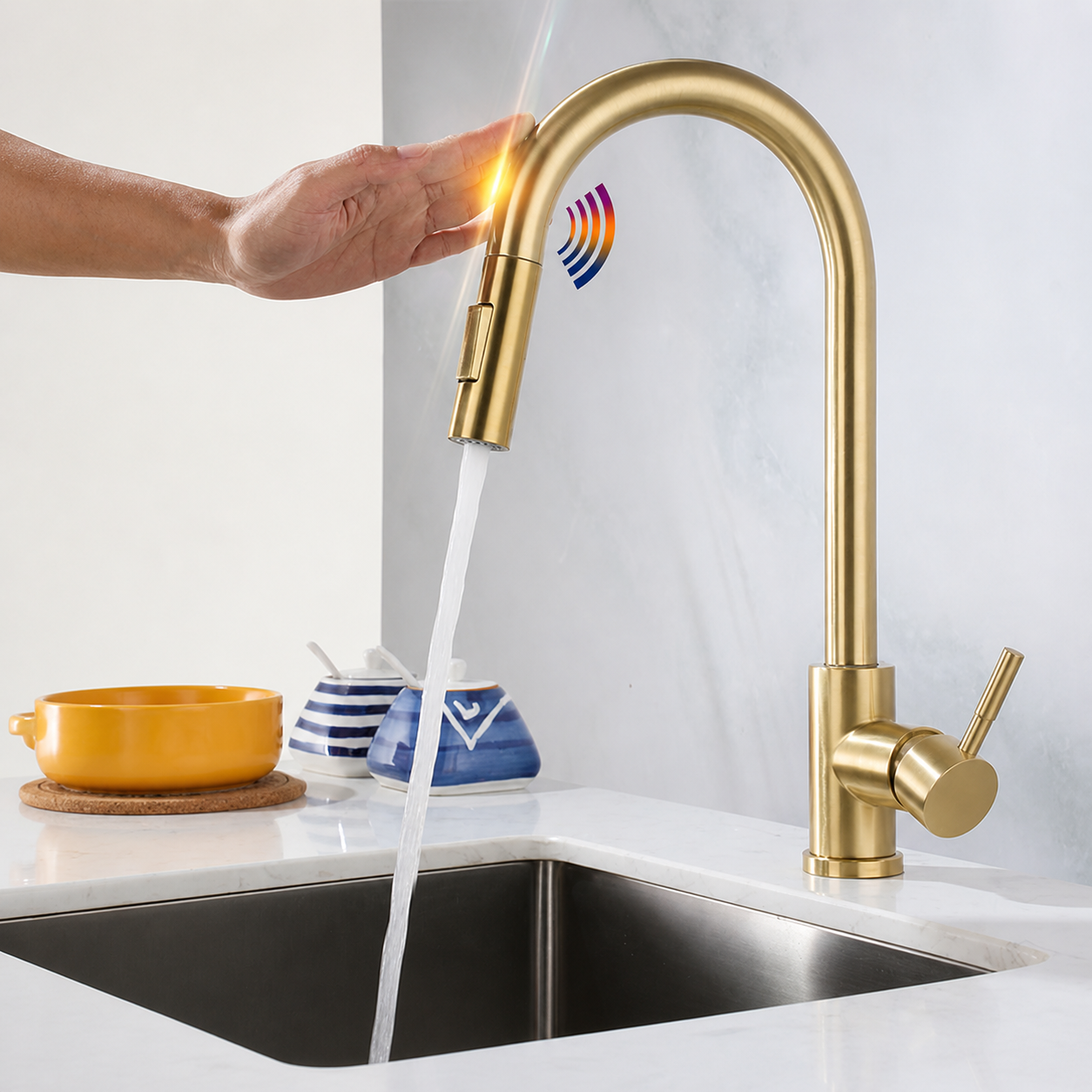 Rubinetto Cucina Acciaio Inox Estraibile Design Moderno