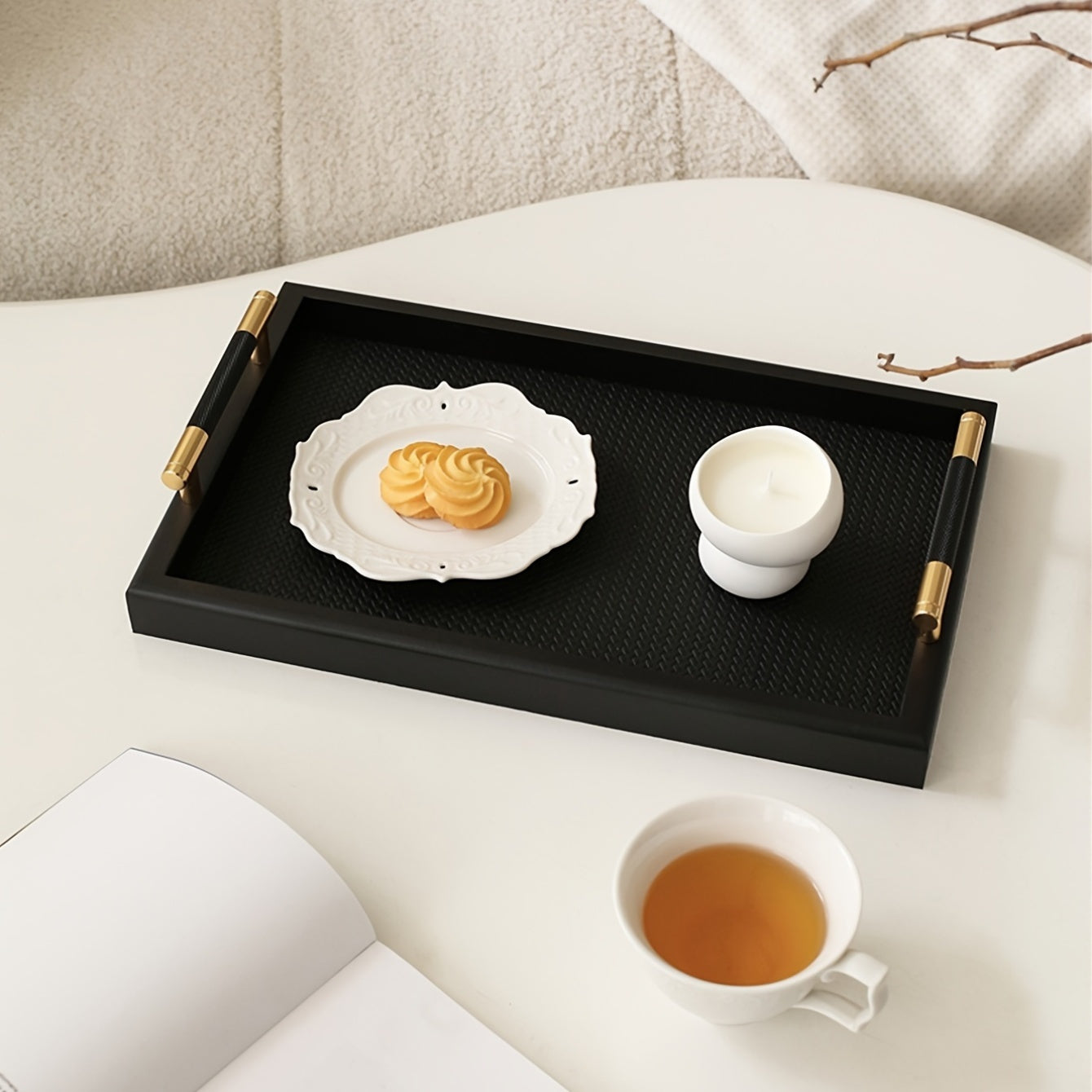 WoodBox - Wooden Jewelry Drawer with Handles | Decorative Desk Tray