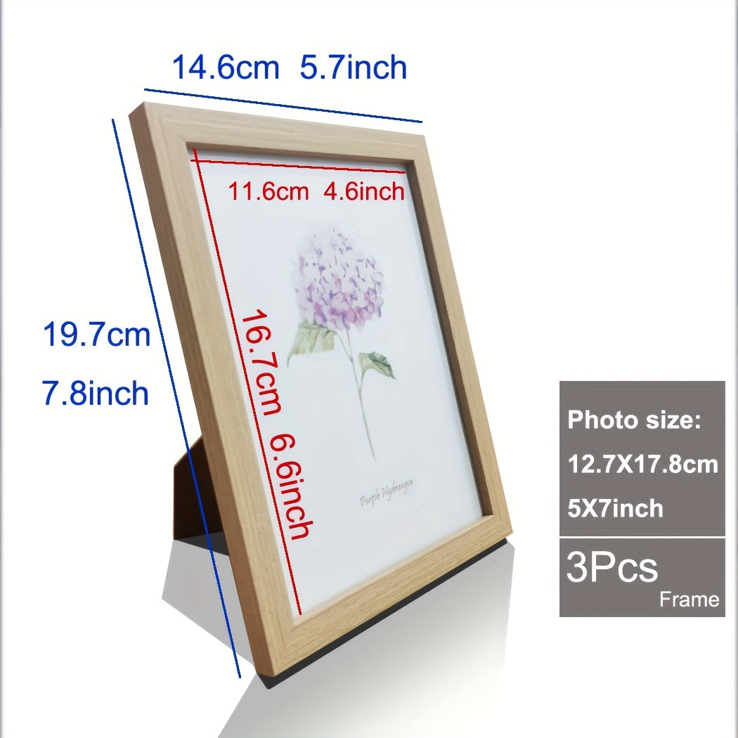 3-piece Wooden Photo Frames - Classic Photo Frame for Wall and Table Decoration, Perfect for Parties and Gifts