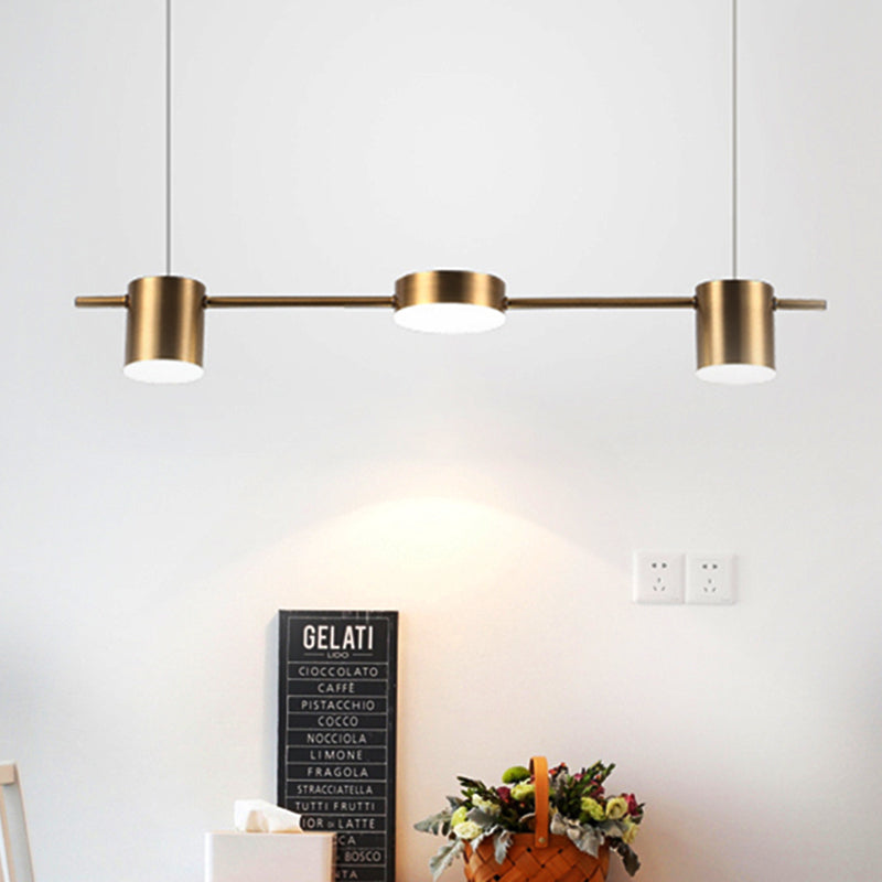 Lámpara colgante de aluminio para isla moderna y sencilla de 3/5 luces negra/oro lámpara de techo en luz cálida/blanca