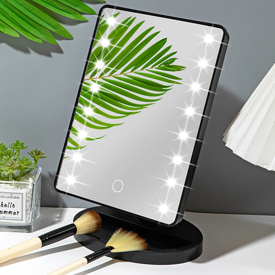 Specchio per Trucco Illuminato 16LED – Alimentazione Doppia, Con Touch Screen e Luminosità Regolabile, Alimentato da USB