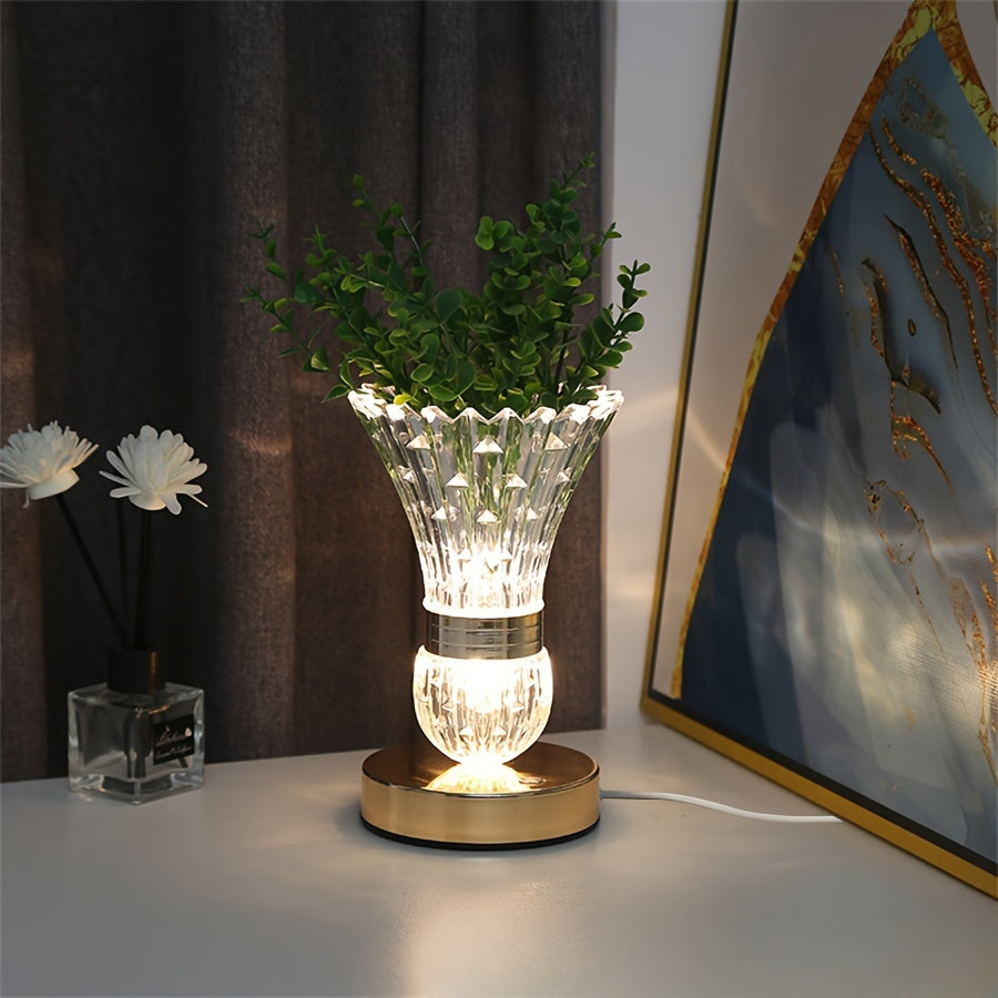 VaseLicht - Candeeiro de Mesa de Cristal LED com Luz Ambiente Regulável