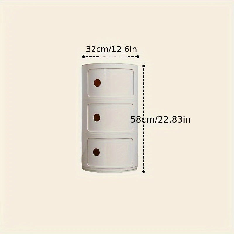 Mesa de Cabeceira Redonda – Móvel de Arrumação Branco