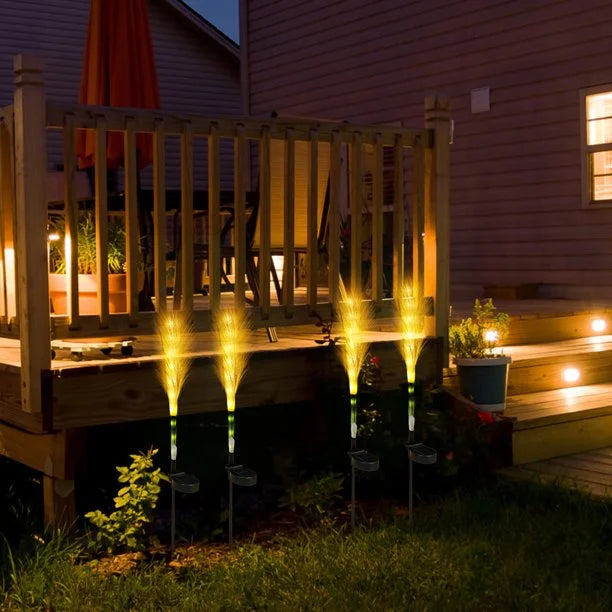 Iluminação de Jardim Exterior Solar em Junco Decorativa