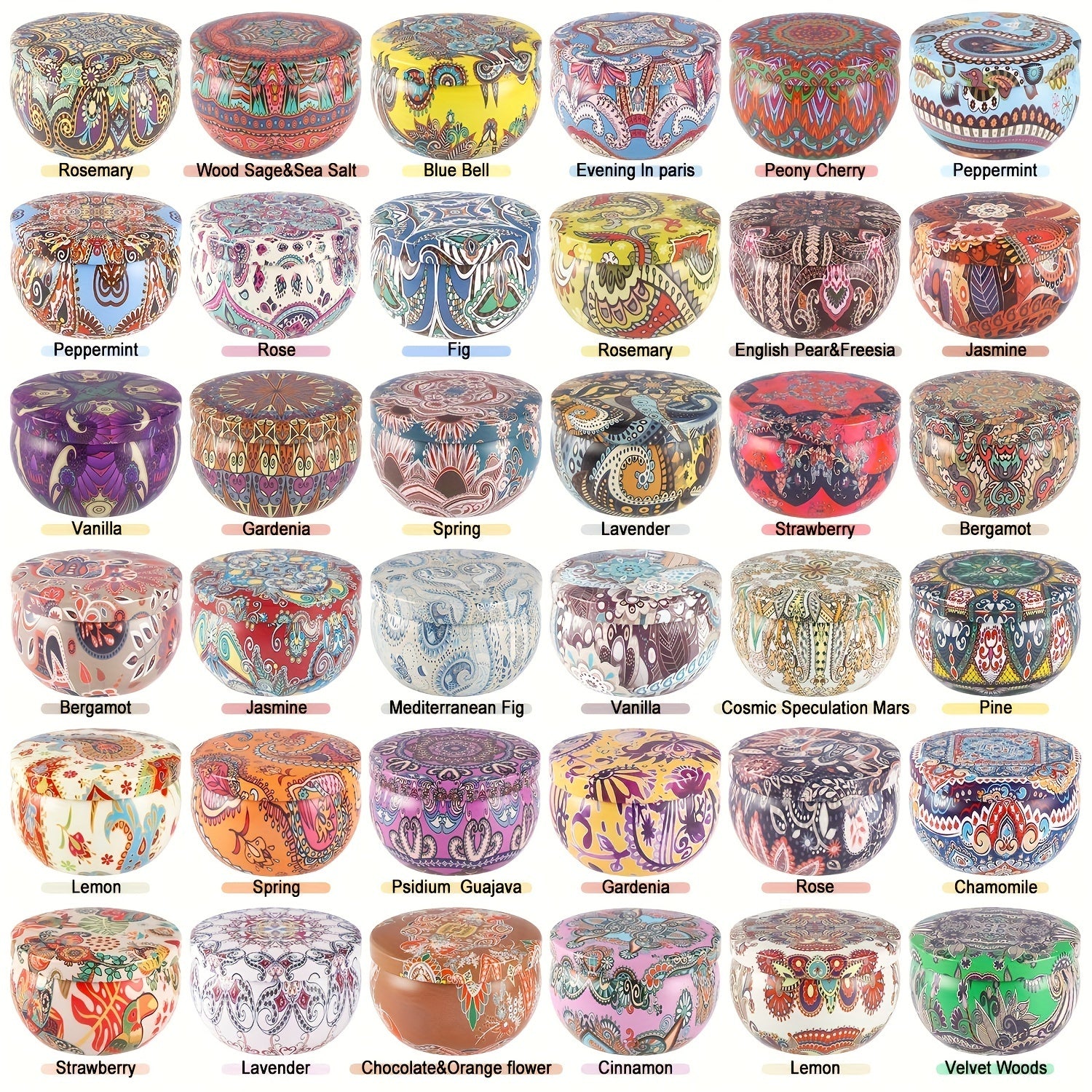 Conjunto de 36 velas perfumadas - Presente de Dia dos Namorados, velas perfumadas de cera de soja 2,5oz