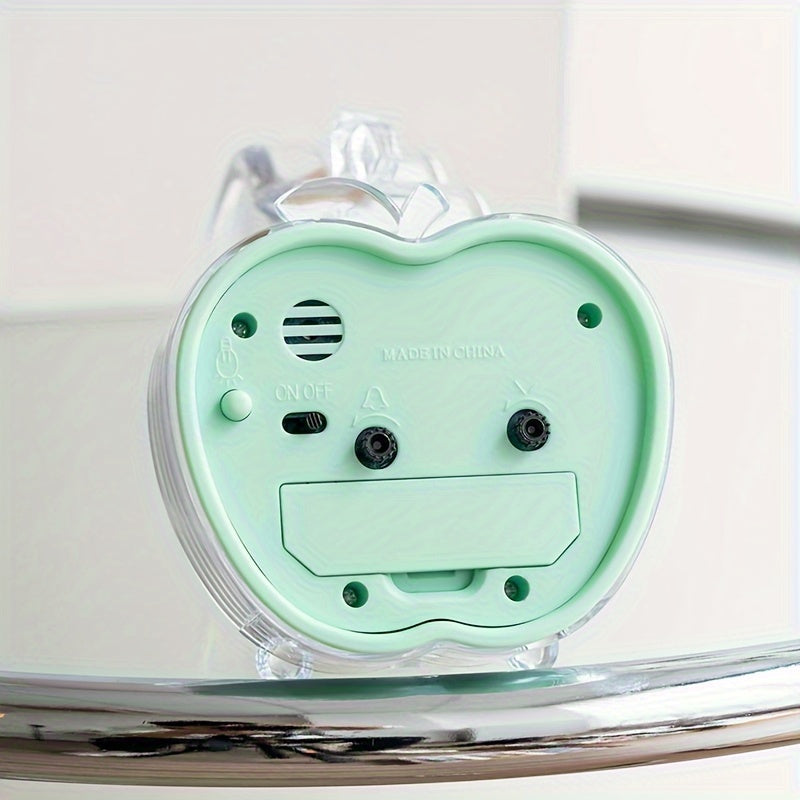 CrystalFruit - Elegant Apple-Shaped Alarm Clock with Night Light