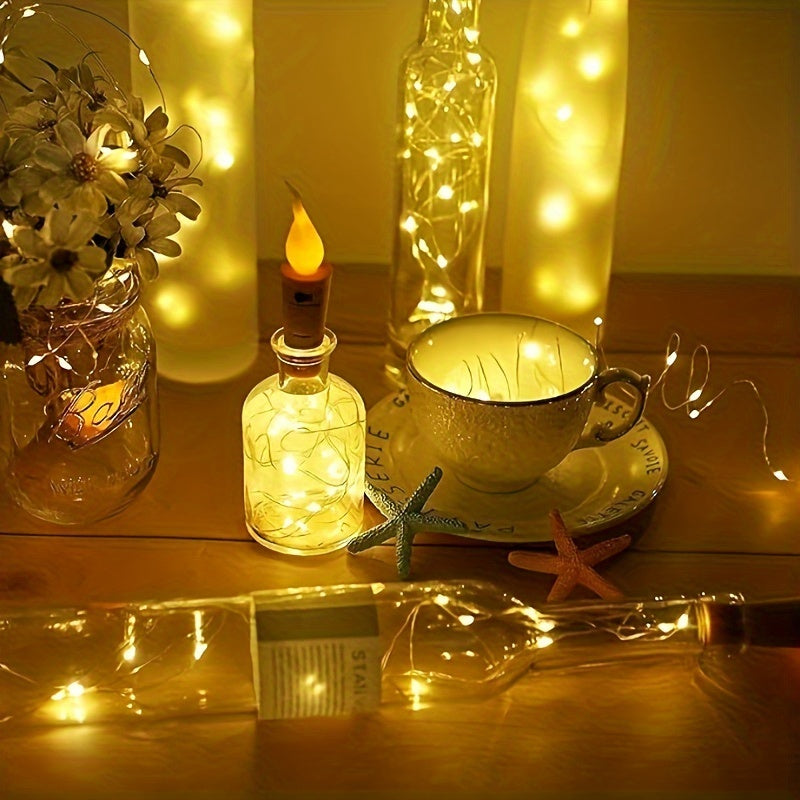 10 pieces LED Bottle Lights – Battery-powered Christmas and Party Decoration