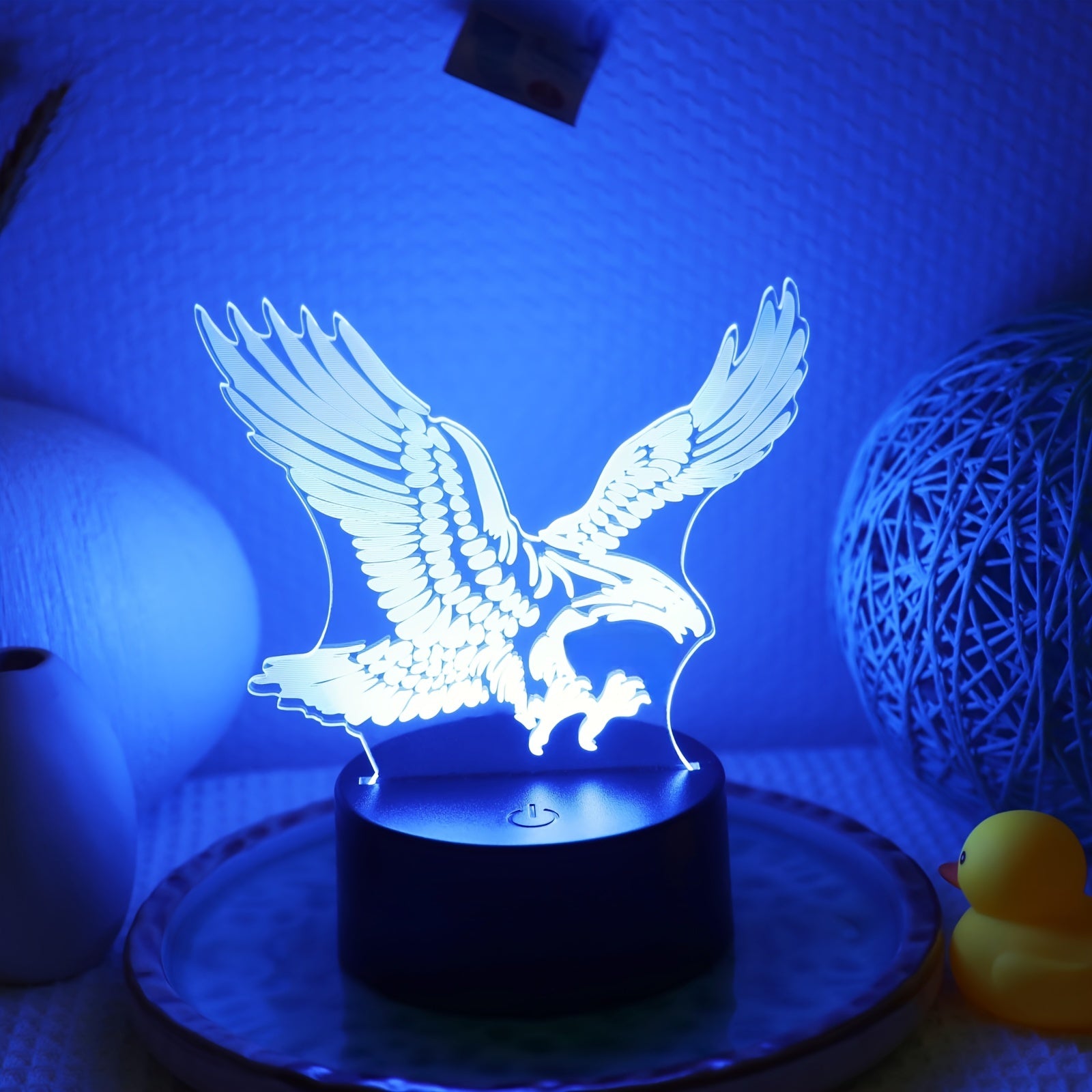 EagleLight - Candeeiro Noturno LED 3D com Controlo por Toque, Candeeiro de Mesa USB com 7 Cores