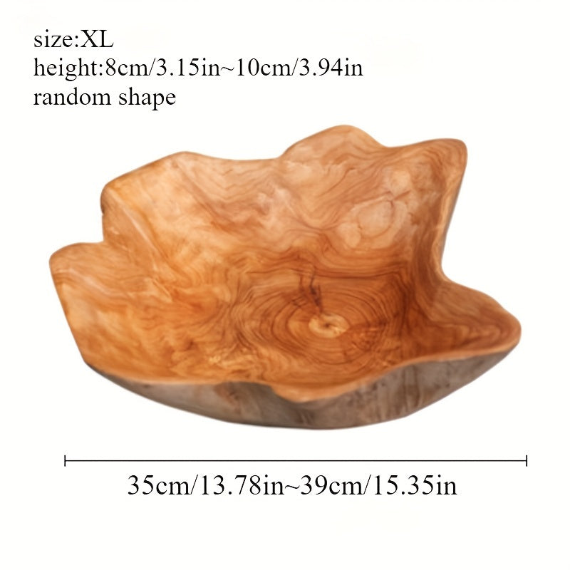 OctaWood-Fruitkom - Tigela Octogonal Maciça de Madeira para Casa e Restaurante