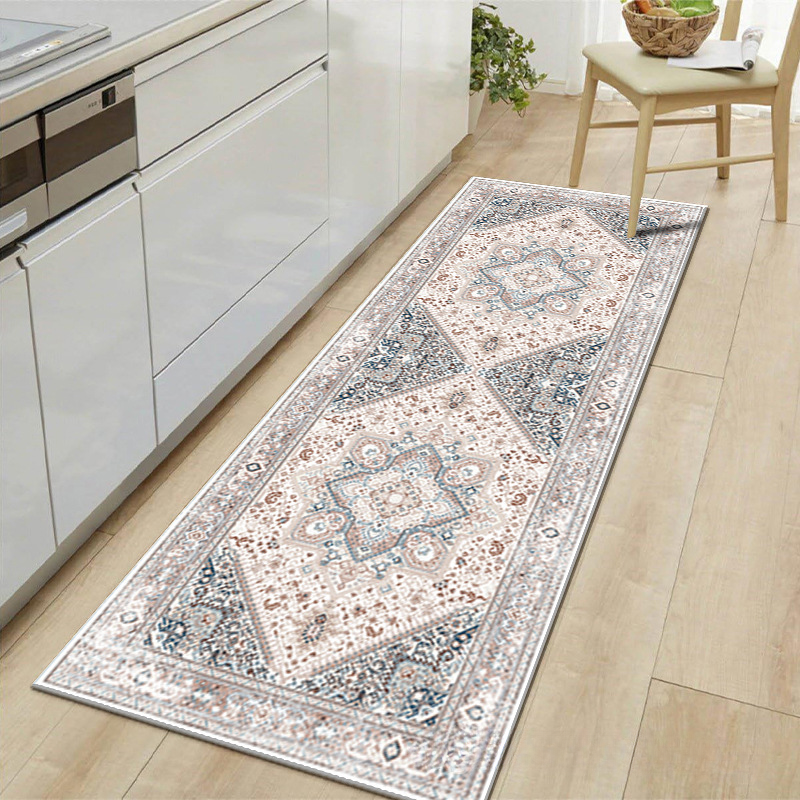 Bohemian Chic Vintage-Style Kitchen Runner - Non-Slip, Stain-Resistant & Machine Washable, For Dining Room, Hallway, Bedroom & Outdoors
