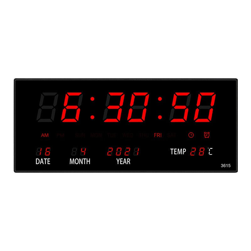 Stylish LED Wall Clock made of Plastic and Mirror Glass
