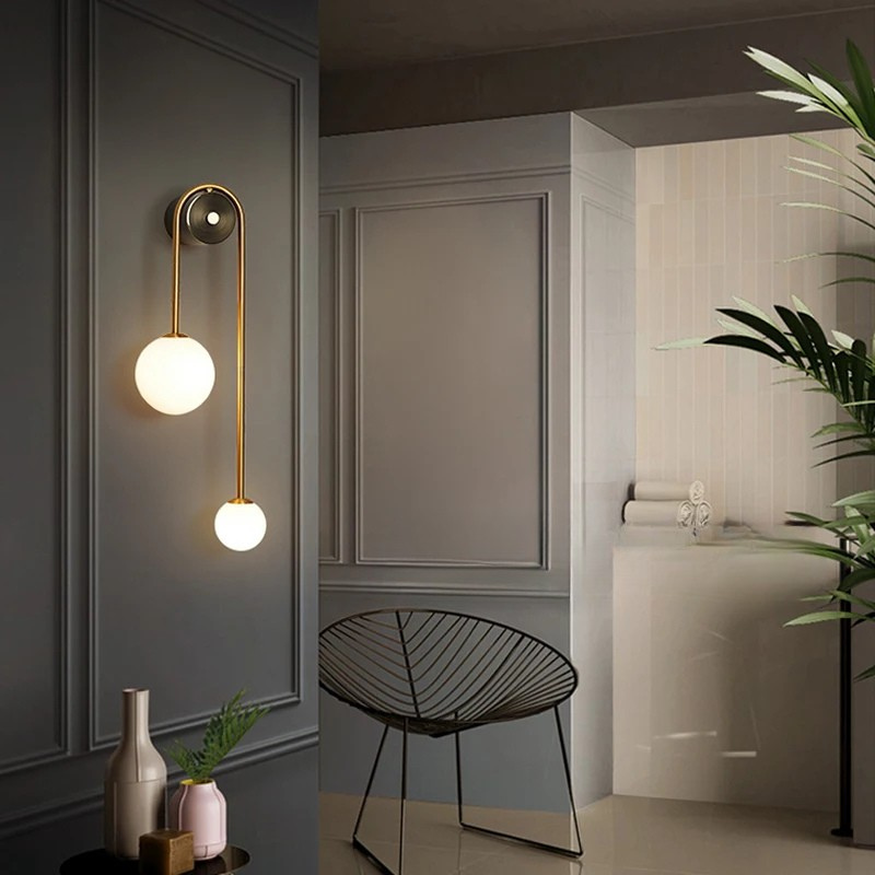 AuroraGlass Lampada da Parete - Lampada LED Moderna per Camera da Letto e Soggiorno