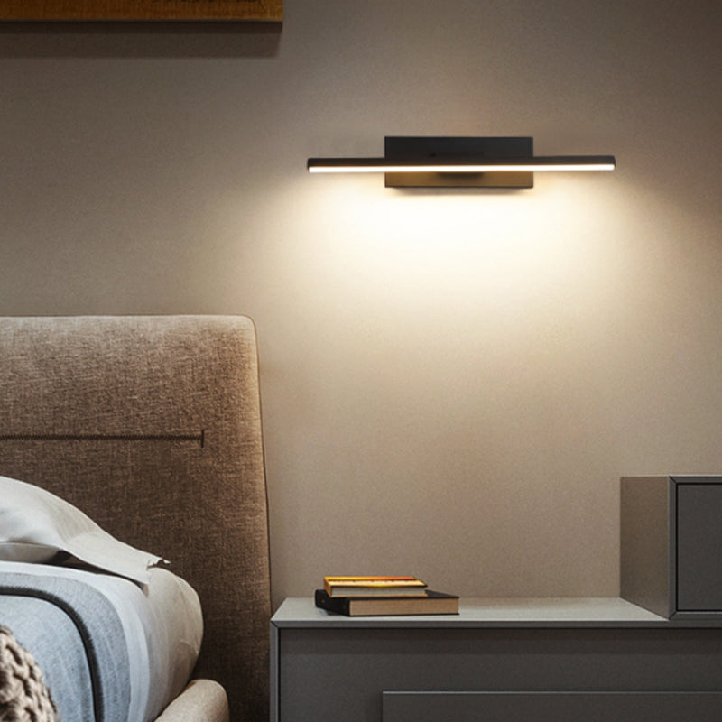 Lampada da parete moderna girevole Edge nero/bianco camera da letto metallo silicone