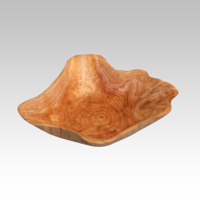 OctaWood-Fruitkom - Tigela Octogonal Maciça de Madeira para Casa e Restaurante