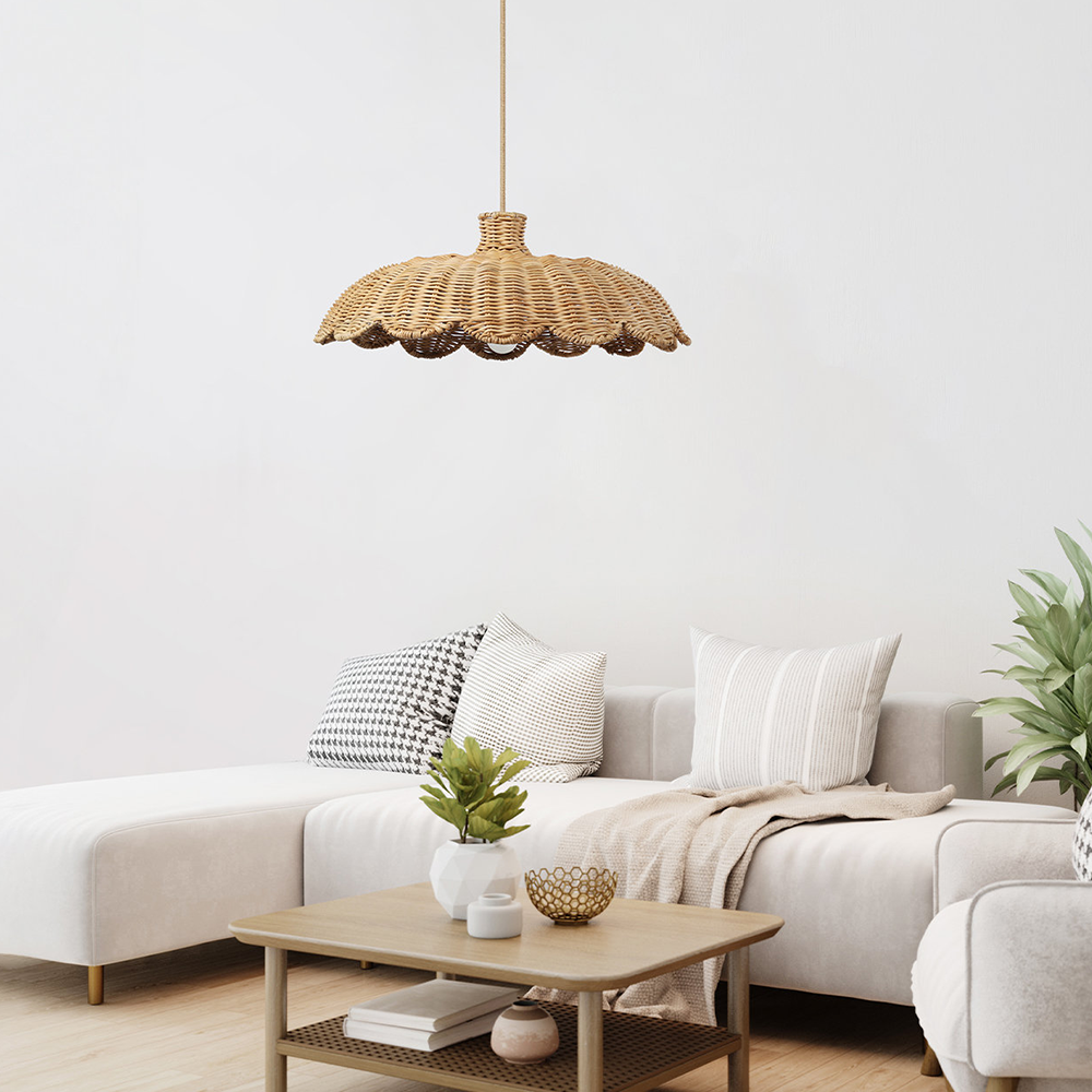 Boho Creative Decor Rattan Woven Hanging Lamp