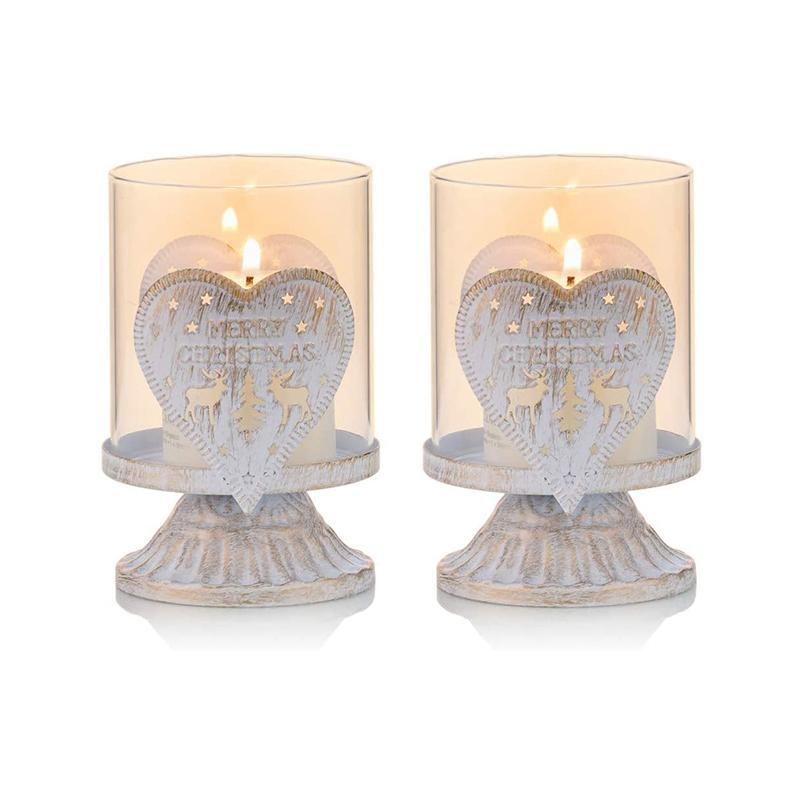Set di Candelabri Vintage Antichi a Pilastro 4 Pezzi