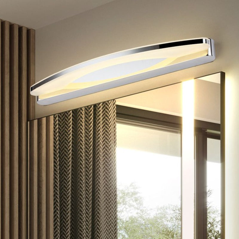 Leigh Moderna Minimalista Lampada da Parete LED Ovale Cromo Camera da Letto/Bagno Metallo Acrilico