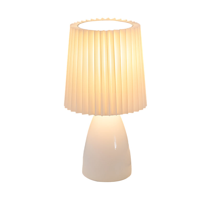 Lampada da tavolo plissettata - base in vetro e USB, dimmerabile 12''
